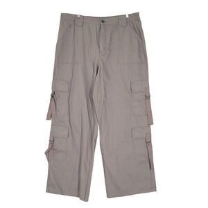 No Boundaries Cargo Pants Womens XL Khaki Wide Leg Twill High Rise New